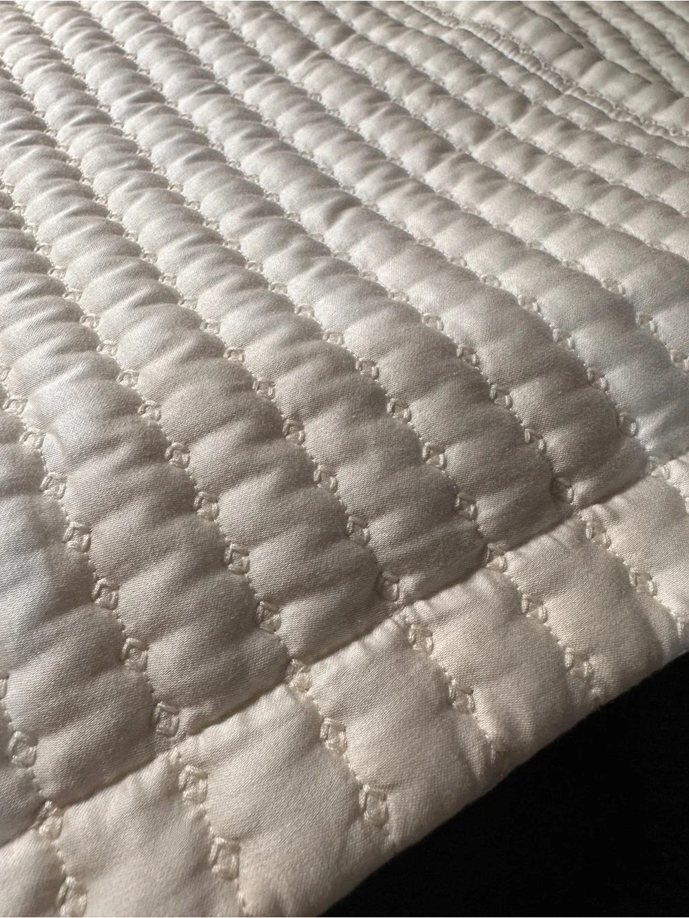 Macys Madison Park Collection white channel-stitched quilted pillow shams 20x28